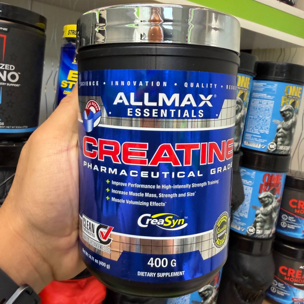 پودر کراتین مونوهیدرات میکرونایز اسنشالز آلمکس 400 گرم (80 سروینگ) ALLMAX Essentials Creatine 400gجدید