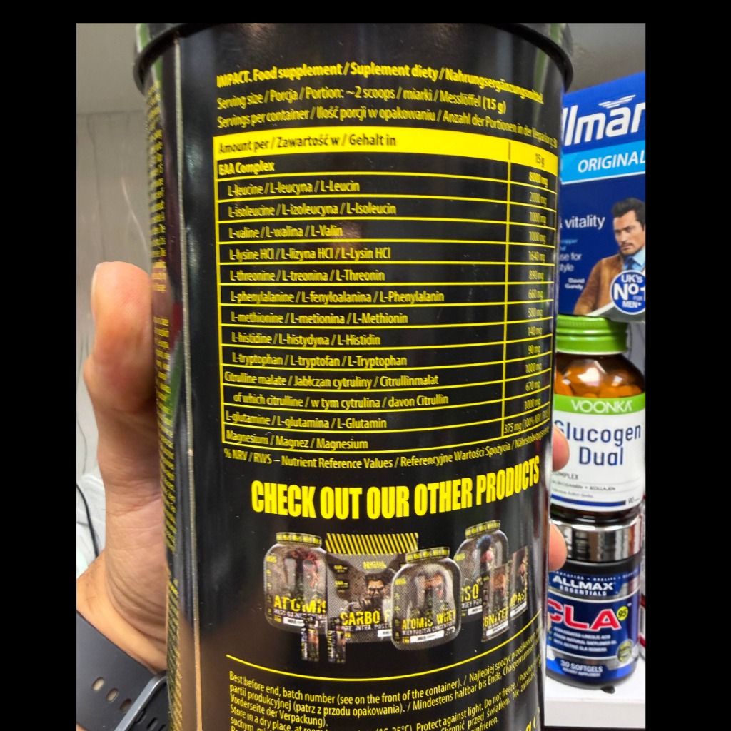 پودر آمینو اسید ایمپکت نوکلیر نوتریشن 450 گرم (30 سروینگ) Nuclear Nutrition Impact EAA BCAA 450gجدید