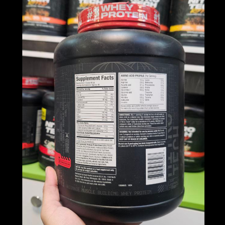 پودر پروتئین وی نیتروتک ماسل تک 1.81 کیلوگرم (4 پوند) MuscleTech Nitro-Tech Whey Protein 1810gجدید