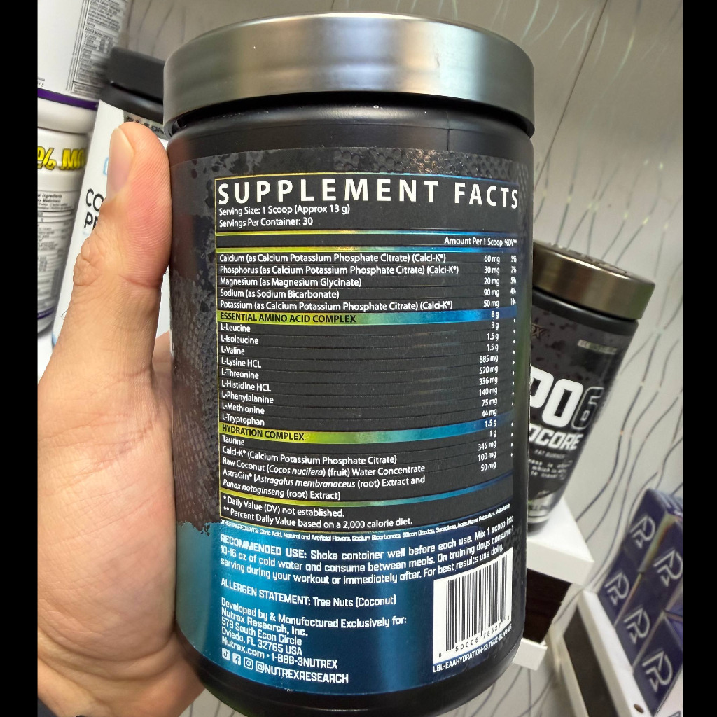 پودر آمینو ای ای ای پلاس هیدراتاسیون ناترکس 390 گرم (30 سروینگ) Nutrex EAA Hydration 30 Servingsجدید