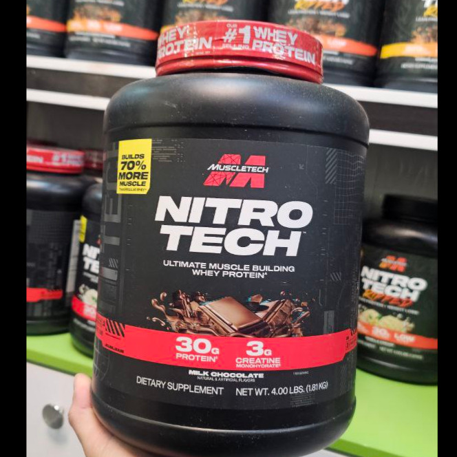 پودر پروتئین وی نیتروتک ماسل تک 1.81 کیلوگرم (4 پوند) MuscleTech Nitro-Tech Whey Protein 1810gجدید