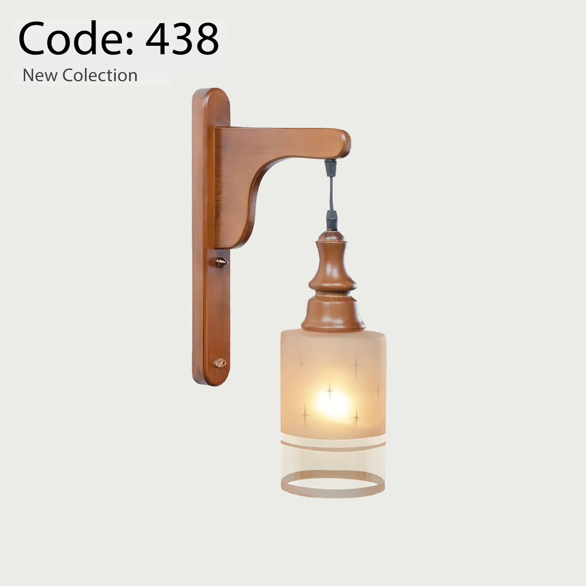 چراغ دیواری چوبی رایکا مدل السا استوانه Dark438