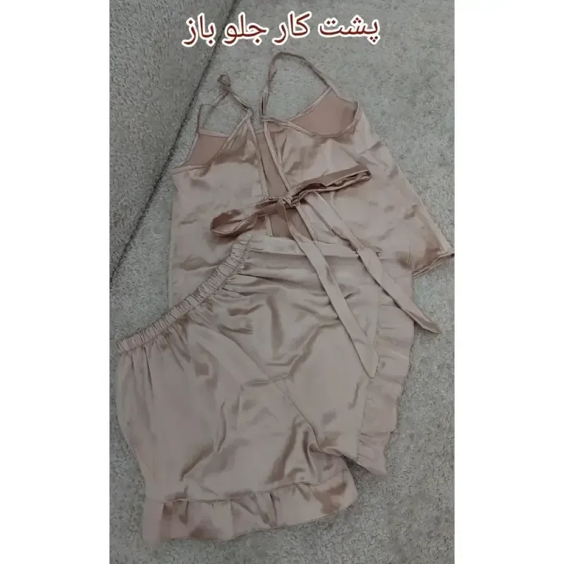 لباس خواب ساتن ابریشمی وارداتی فری سایز طرح خاص و زیبا پسندجدید