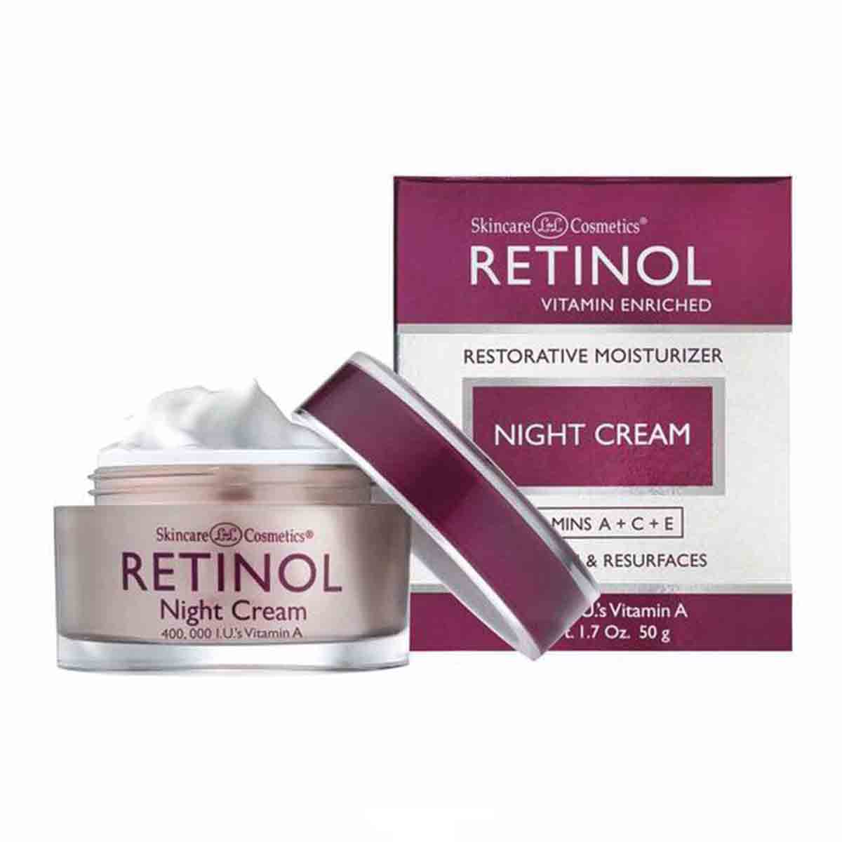 کرم شب ضد چروک و افتادگی پوست رتینول RETINOL مدل NIGHT CREAM وزن 50 گرمجدید