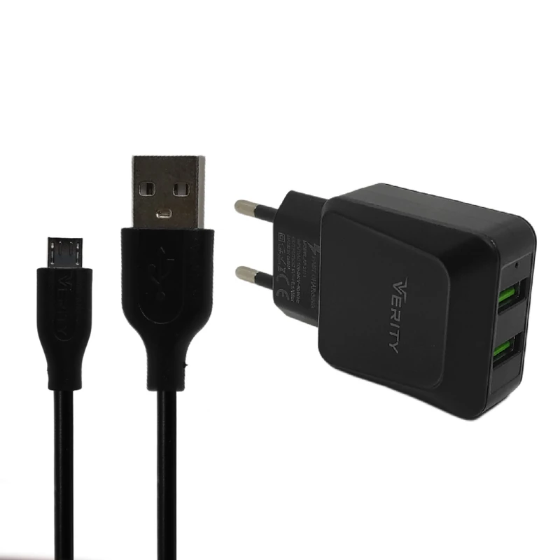 شارژر دیواری وریتی مدل AP-2121 به همراه کابل microUSB – توان 10.5 وات