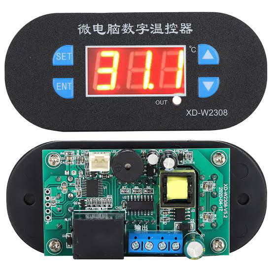 ترموستات پنلی XD-W2308 220V AC سگمنت قرمزجدید