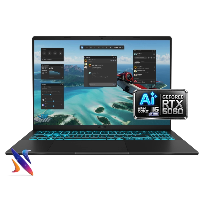 لپ تاپ 16 اینچی گیمینگ ایسوس ASUS Gaming V3607VM CORE 5-210H 64GB 512GB 8G-RTX5060 Nvidia Graphicجدید