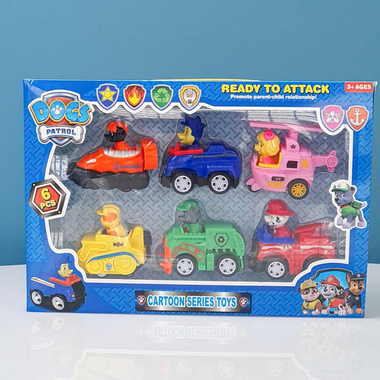 فیگور6 عددی سگهای نگهبان پاوپاترول paw patrol با ماشین مدل P663جدید