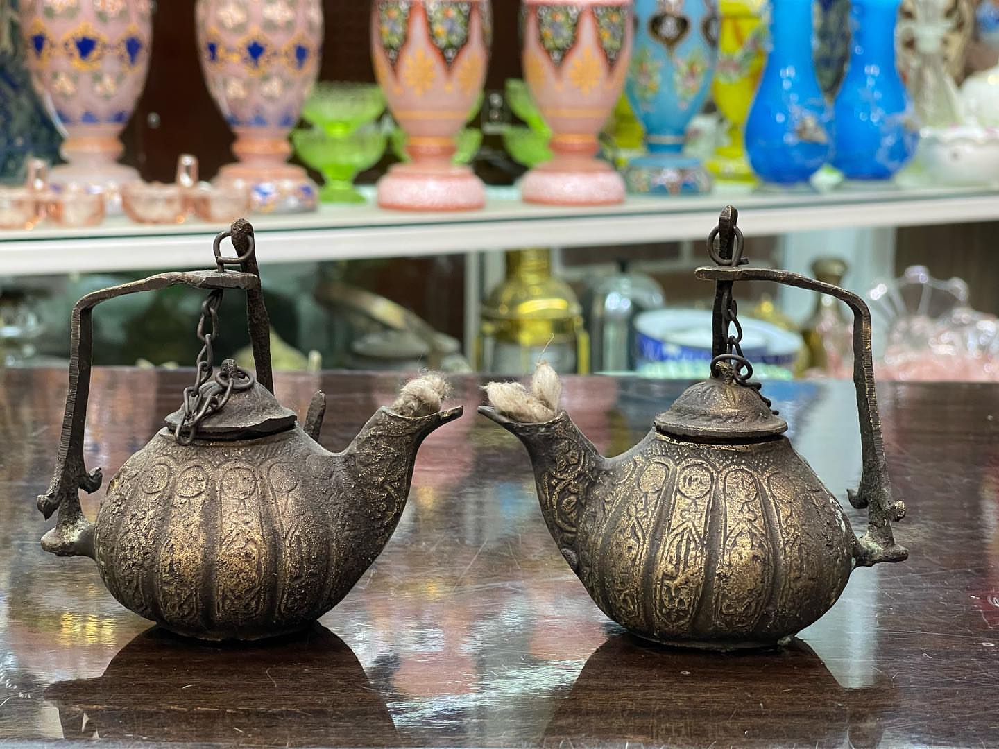 یک جفت پیه سوز مدل قوری طرح قدیم