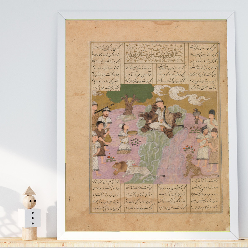 تابلو طرح نگاره گایومرس مدل G00147 فریم سفیدجدید