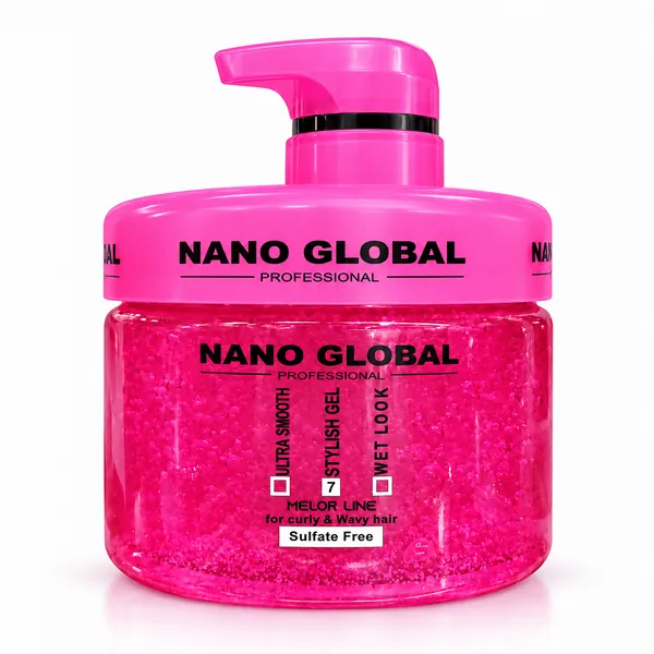ژل حالت دهنده موهای فر و مجعد نانو گلوبال مدل Ultra Smooth حجم 500 میلجدید