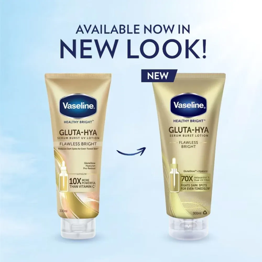 لوسیون بدن گلوتا وازلین ضدلک و روشن کننده 330میل GLUTA-HYA FLAWLESS BRIGHT