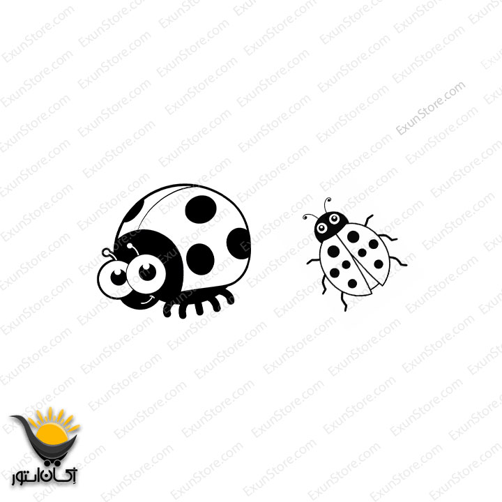 برچسب بدنه موتور سیکلت طرح کفشدوزک بسته دوعددی