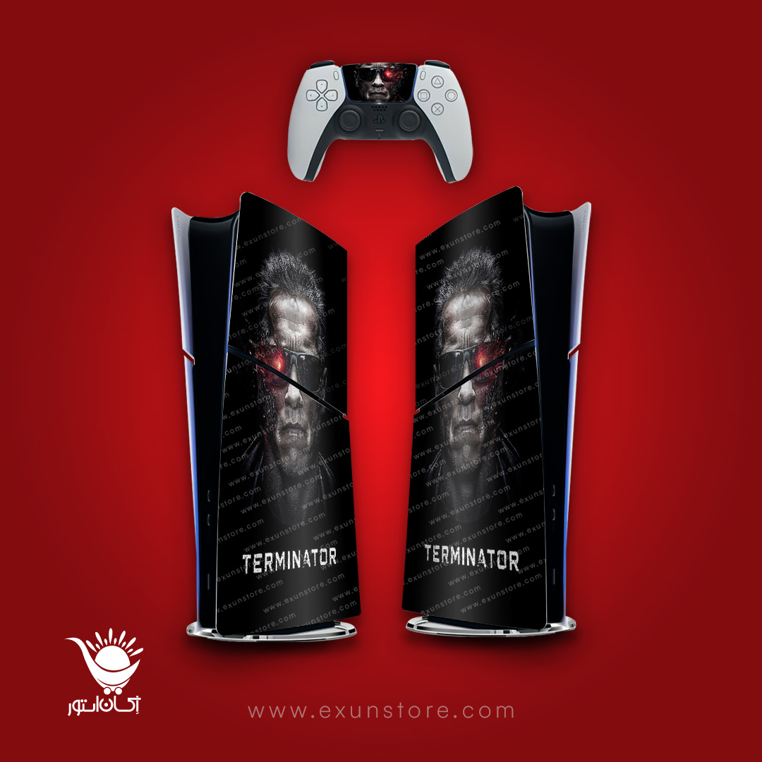 برچسب کنسول بازی پلی استیشن 5 اسلیم مدل Terminator