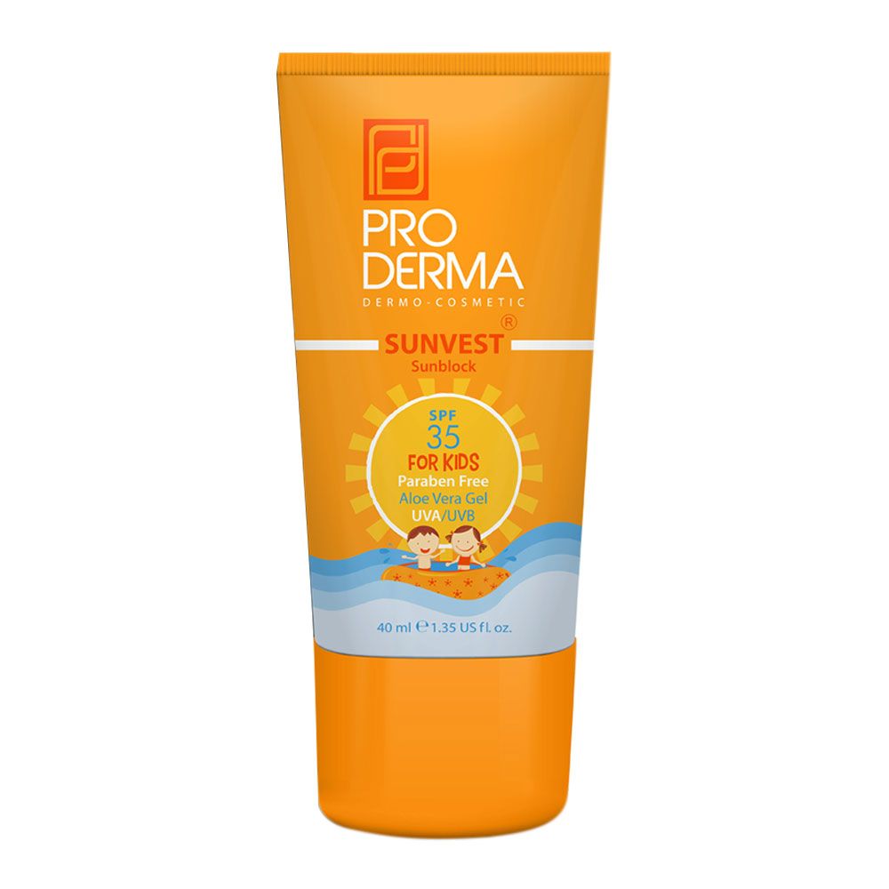 ضد آفتاب کودکان فاقد جاذب شیمیایی SPF35 سان وست پرودرما 40 میلجدید