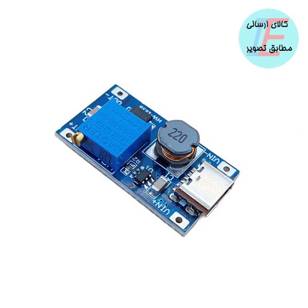 ماژول افزاینده dc-dc با ورودی Type-C با چیپ MT3608جدید