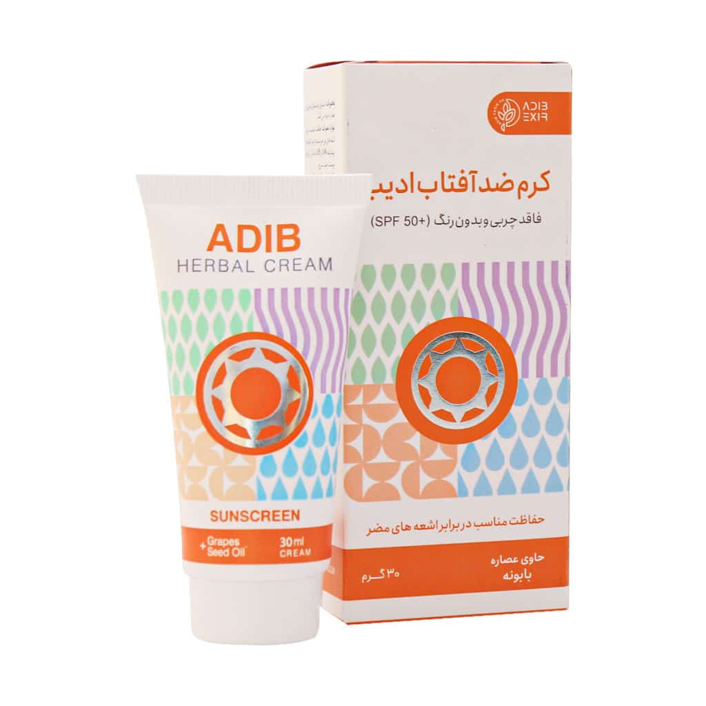 کرم ضد آفتاب SPF50 ادیب اکسیر 30 گرم