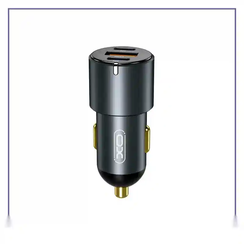 شارژر فندکی 3 پورت 65 وات ایکس او XO-CC45 DUAL PD CAR CHARGER