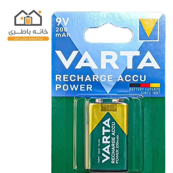 باتری 9 ولت شارژی 200 میلی آمپر وارتا VArtaجدید