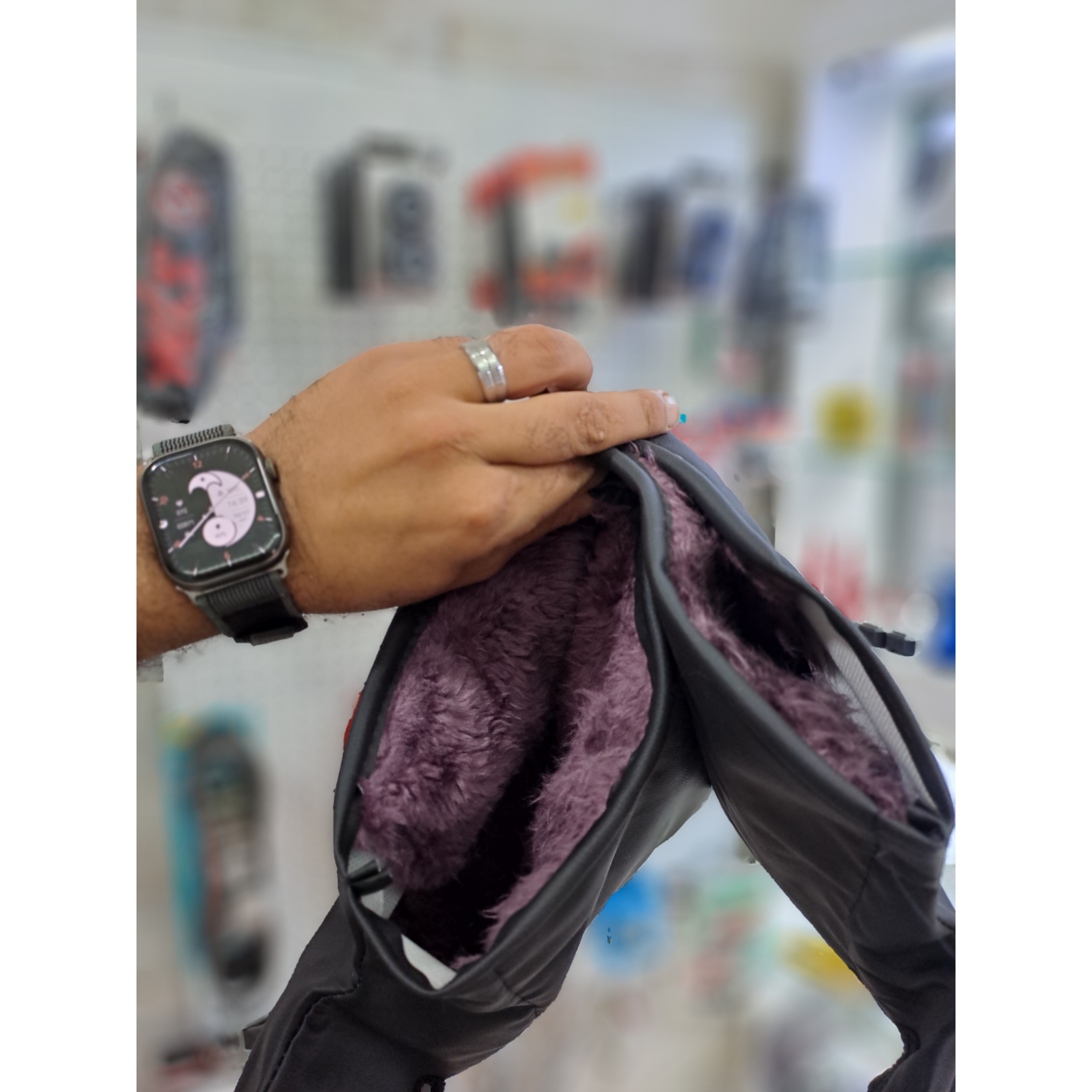 دستکش چرمی ثابت موتورسیکلت 