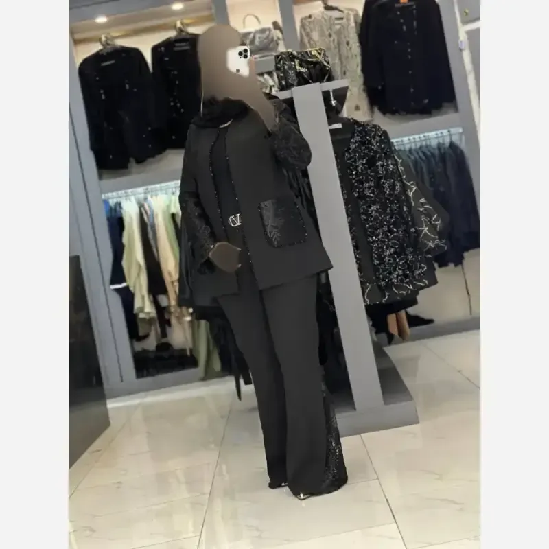 کت شلوار مجلسی گیپوری زنانه مازراتی مشکیجدید