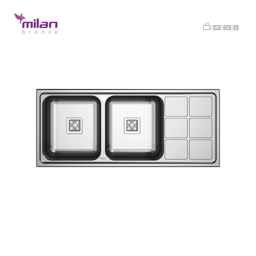 سینک ظرفشویی توکار مدل 5012 استیل میلان برنز (MILANBRONZE)