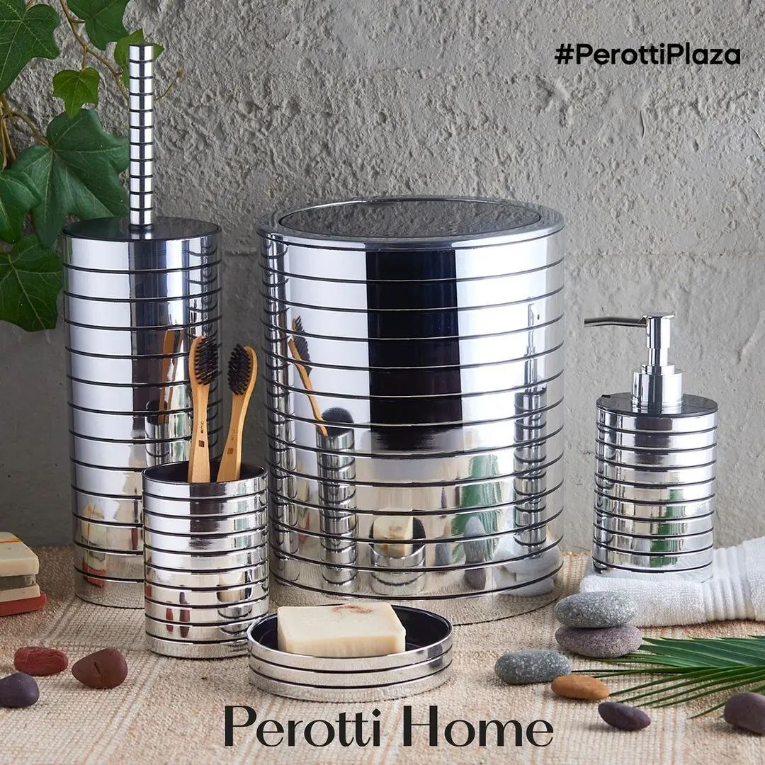 ست سرویس بهداشتی 5پارچه رنگ نقره ای پروتی ترکیه کد PEROTTI-1476
