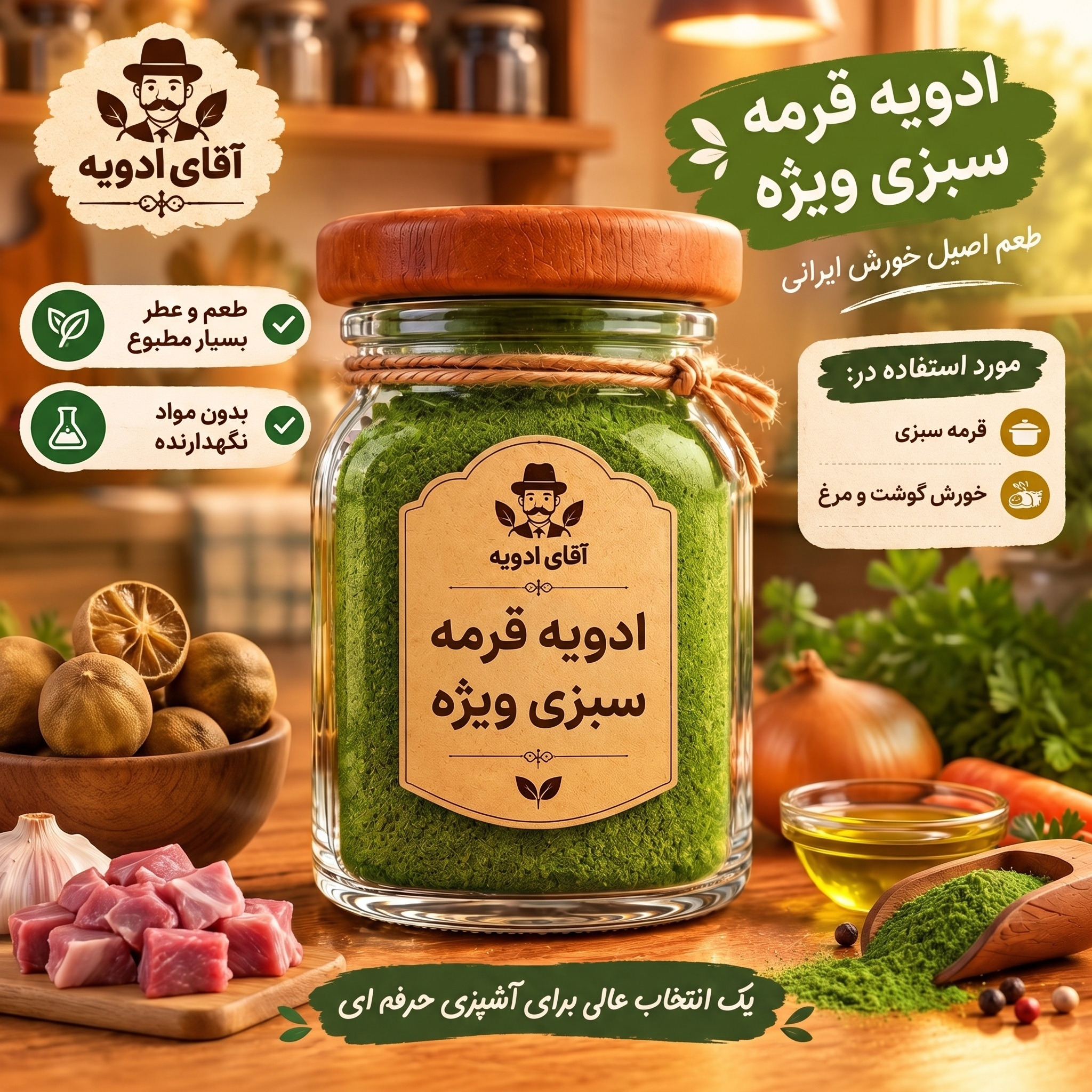 ادویه قرمه سبزی ویژه در بسته بندی (500/250/100/50) گرمی