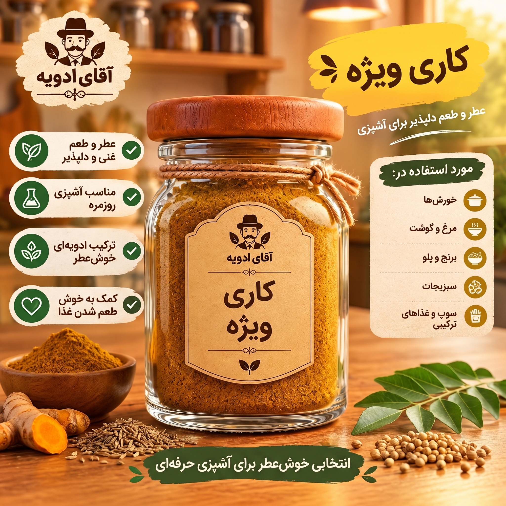 ادویه کاری ویژه 250 گرمی 500 گرمی و فله