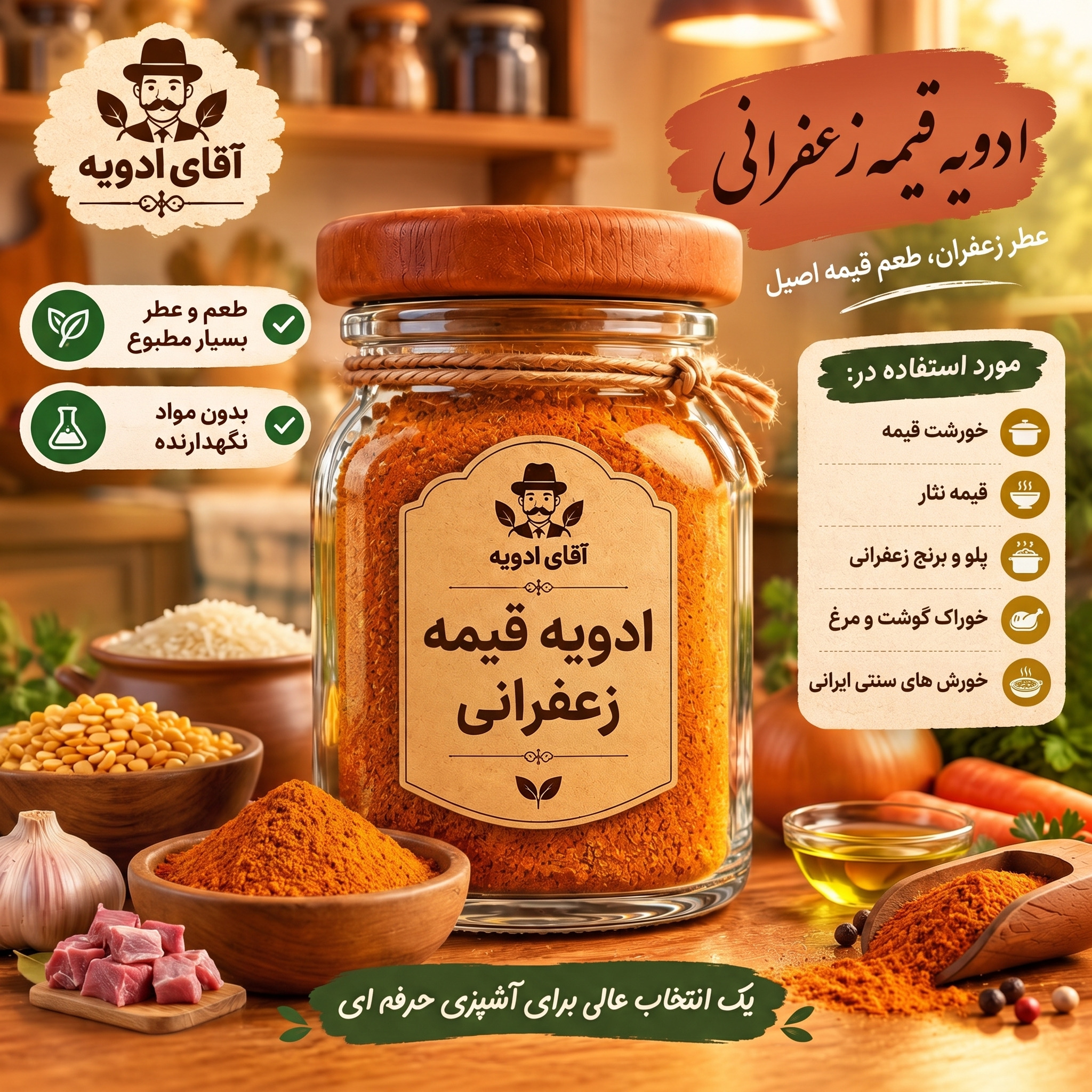 ادویه قیمه زعفرانی در بسته بندی (500/250/100)گرمی