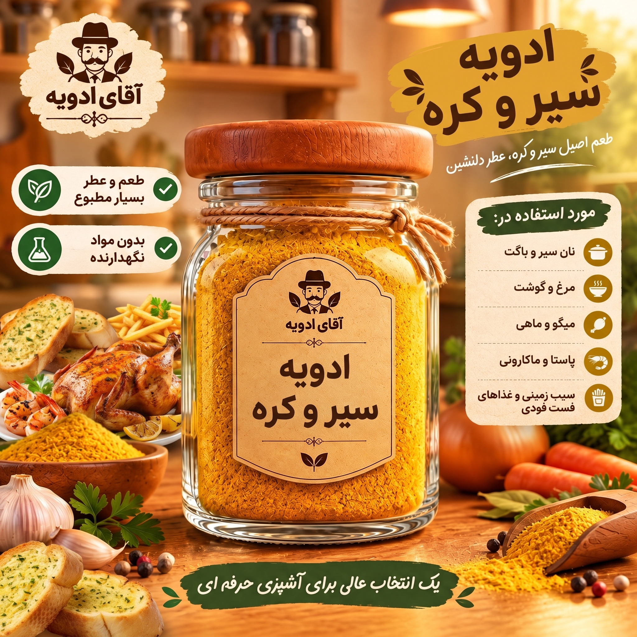 ادویه سیر و کره ویژه (100 گرمی 250 گرمی 500 گرمی /50 گرمی)