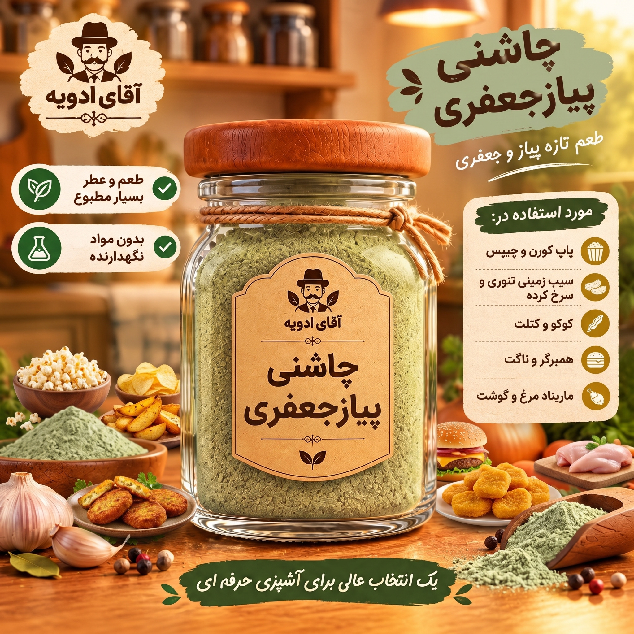 چاشنی پیاز جعفری ویژه (1000/500/250/100/50) گرمی