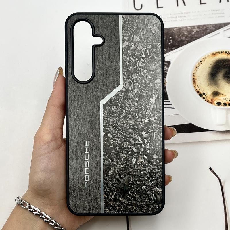 قاب گوشی Galaxy A35 سامسونگ Crystal Phantom کریستالی ابر و بادی PORSCHE محافظ لنز برجسته مشکی کد 171505