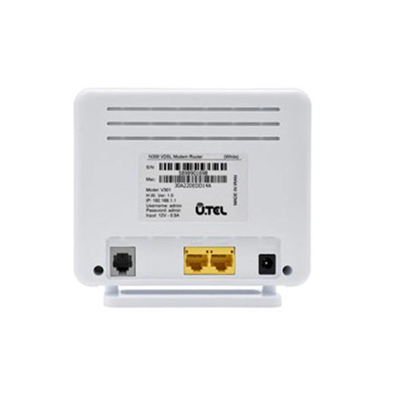 سفید - مودم U.Tel Wireless N VDSL2/ADSL2 Plus مدل V301جدید