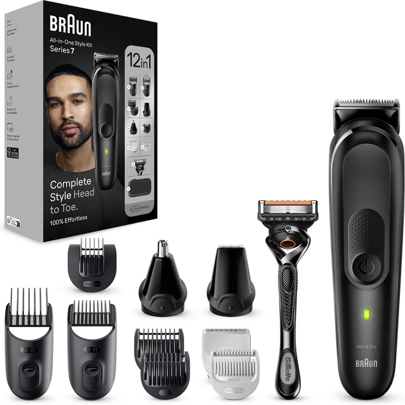 ماشین اصلاح شارژی براون Braun مدل MGK7460 چندکاره 12 در 1جدید