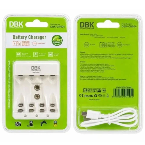 شارژر باتری 4 تایی دی بی کی قلم و نیم قلم و 9 ولت مدل DBK CN004جدید