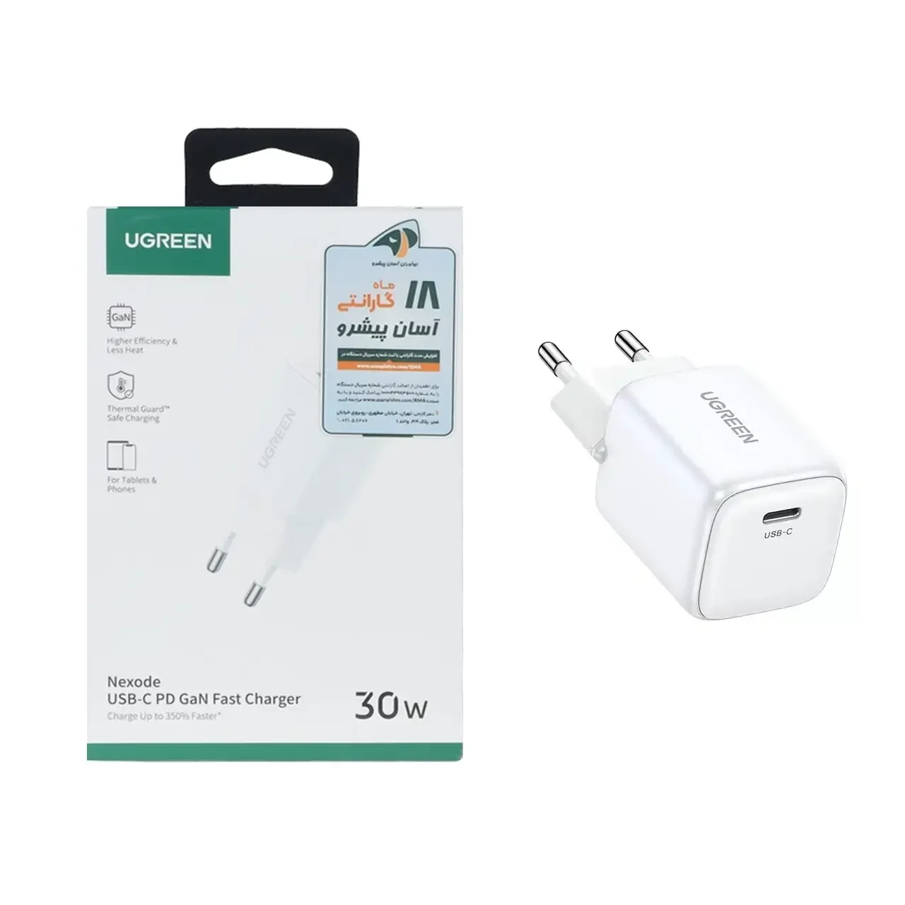 شارژر دیواری PD و فست تک پورت UGREEN مدل Nexode CD319-15326 30W