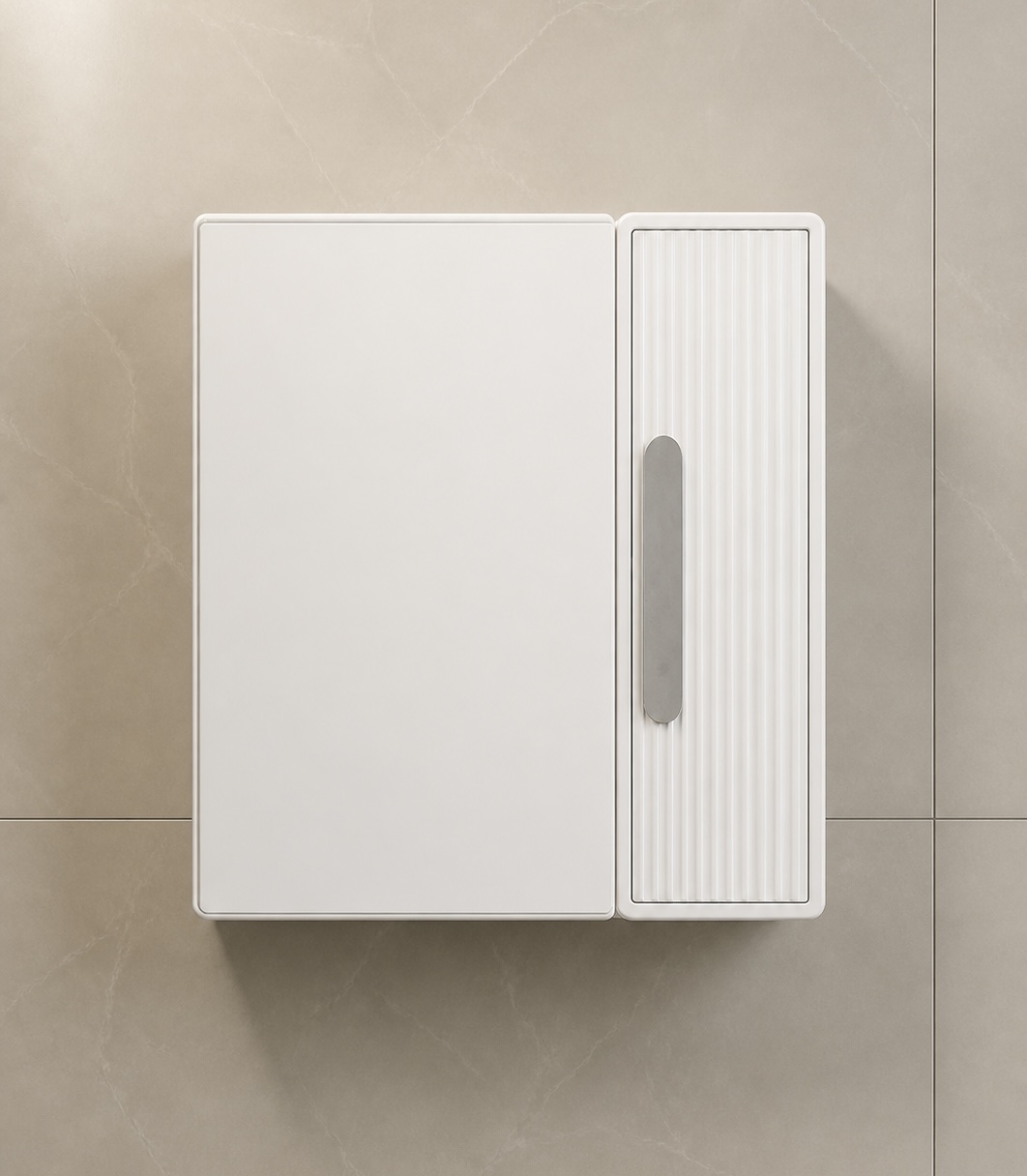 کابینت روشویی و آینه باکس سفید طوسی