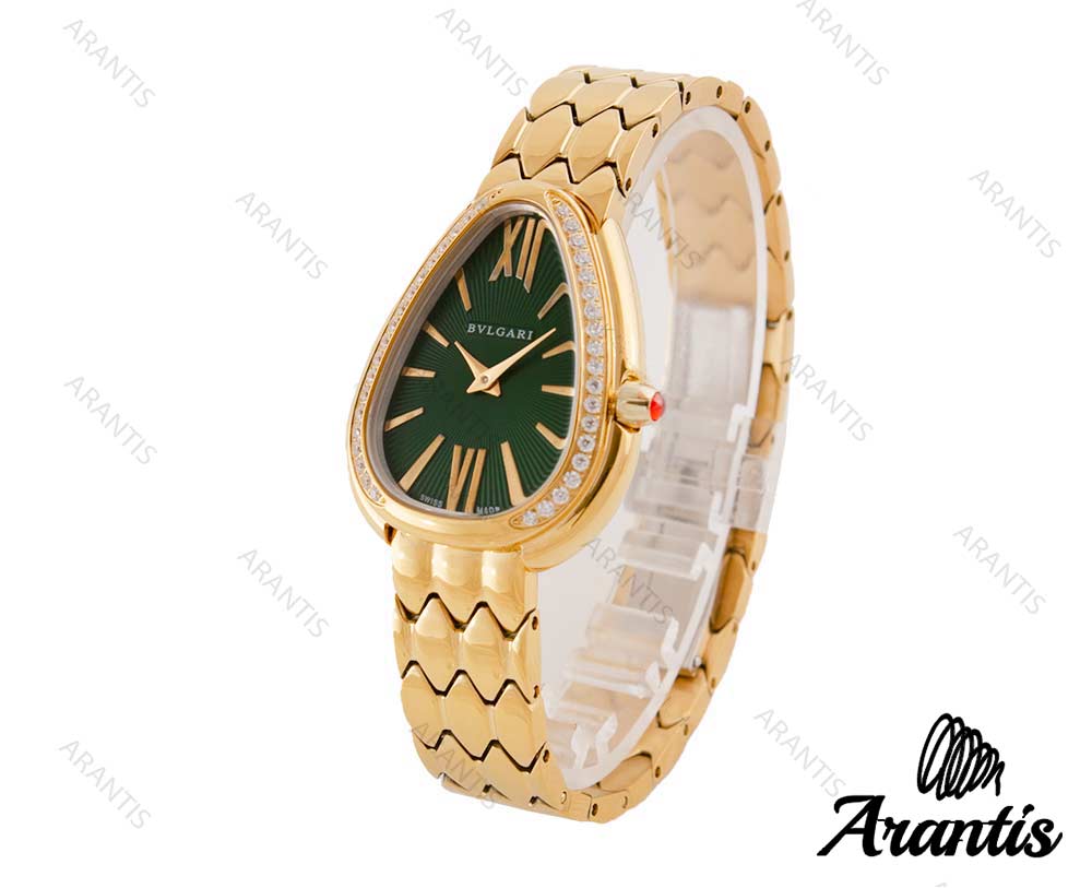 ساعت بولگاری سرپنتی زنانه طلایی سبز w-4504