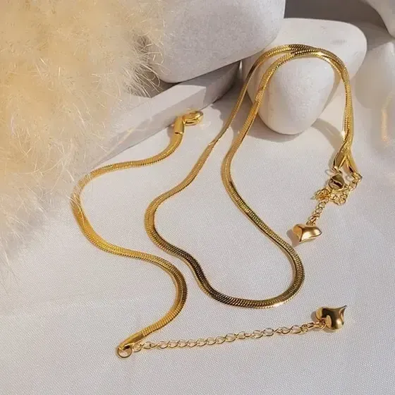 ست گردنبند و دستبند و پابند زنانه مدل ماری استیل آبکاری طلا رنگ ثابت ضد حساسیت