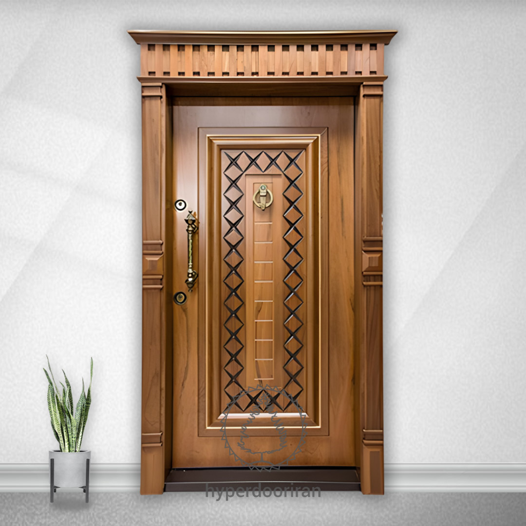 درب ضد سرقت روکش چوب طبیعی (گردو-بلوط-راش) (Hz-115)
