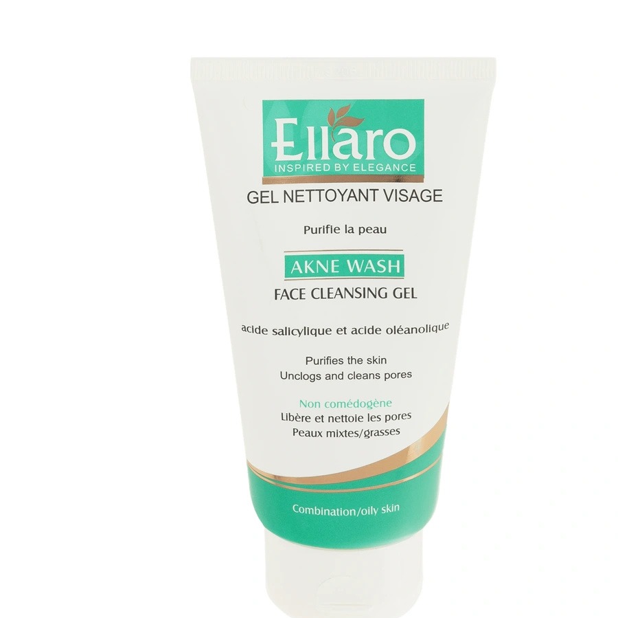 ژل شستشوی صورت الارو (Ellaro) مدل Akne Wash حجم 150 میلی لیتر