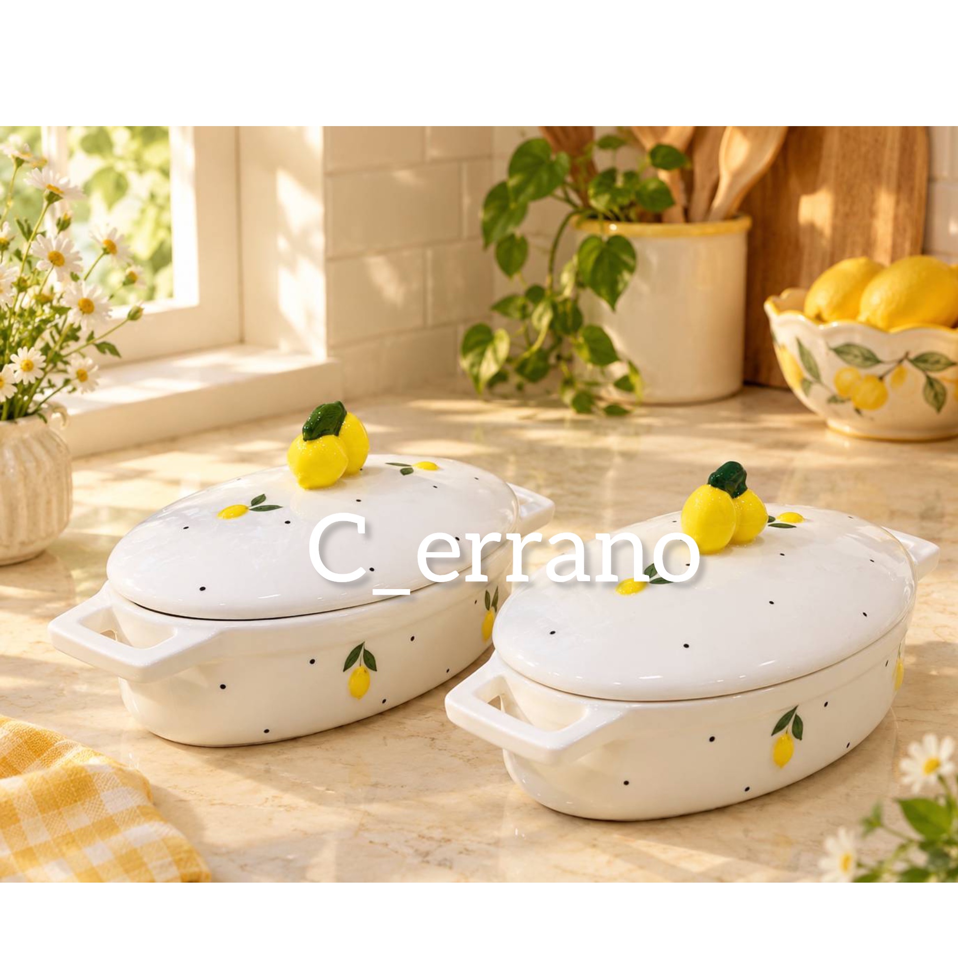 سرو بیضی سرامیکی طرح لیمو برجسته