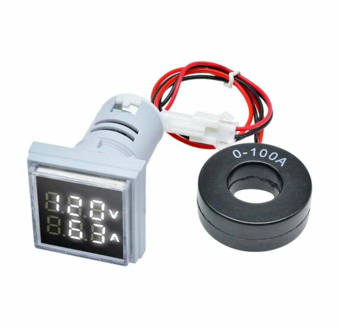 ولت متر،آمپرمتر AC چراغ سیگنالی (سفید) 22mm مدل 1جدید