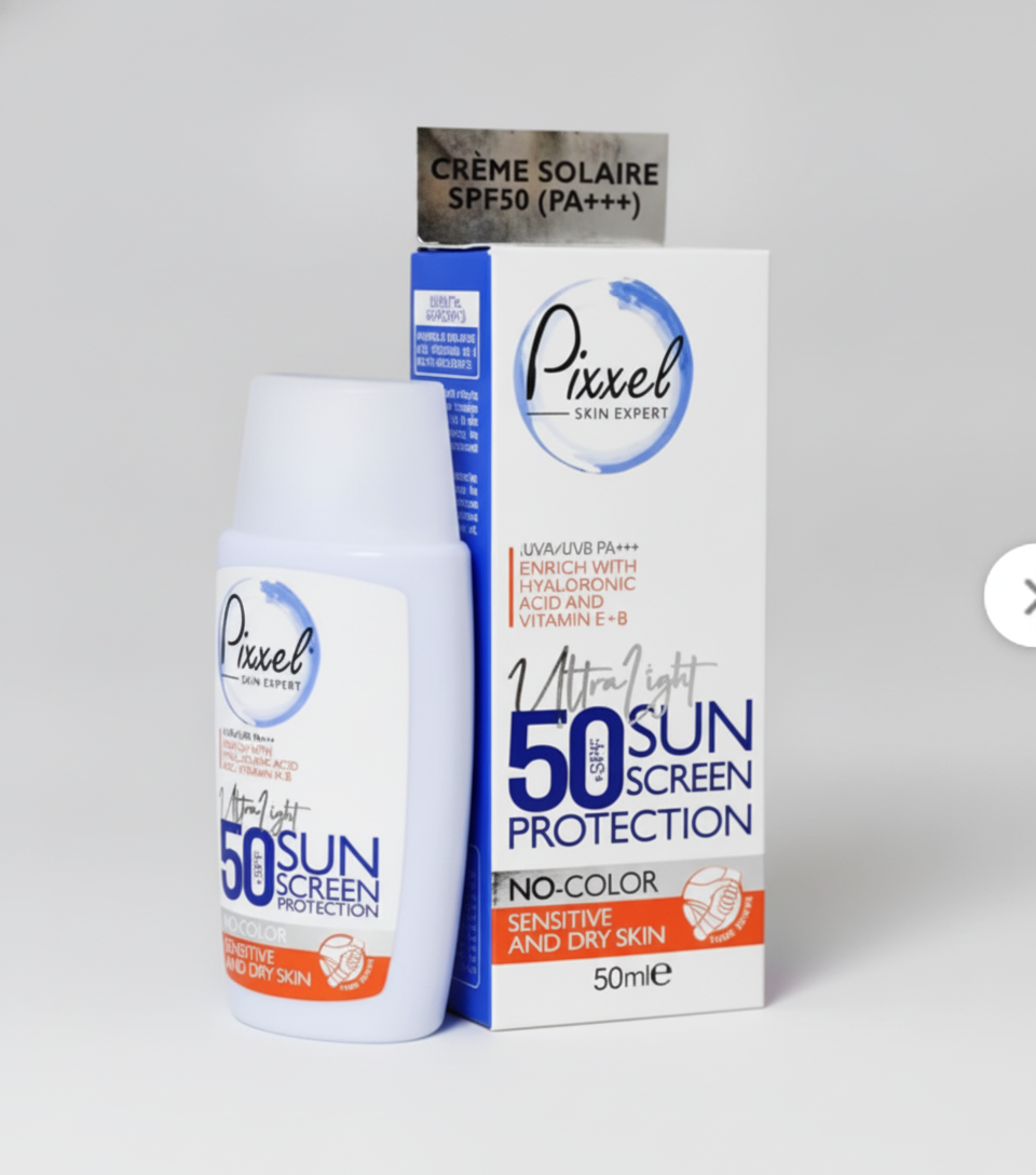 کرم ضد آفتاب بی رنگ پیکسل مخصوص پوست خشک SPF50