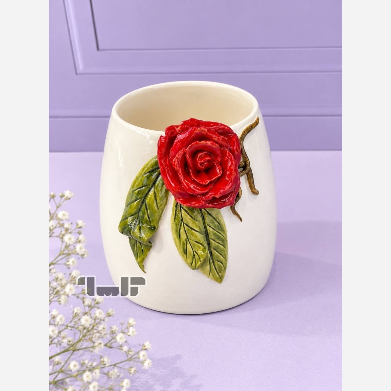 گلدان گل رز سرامیکی دستسازجدید