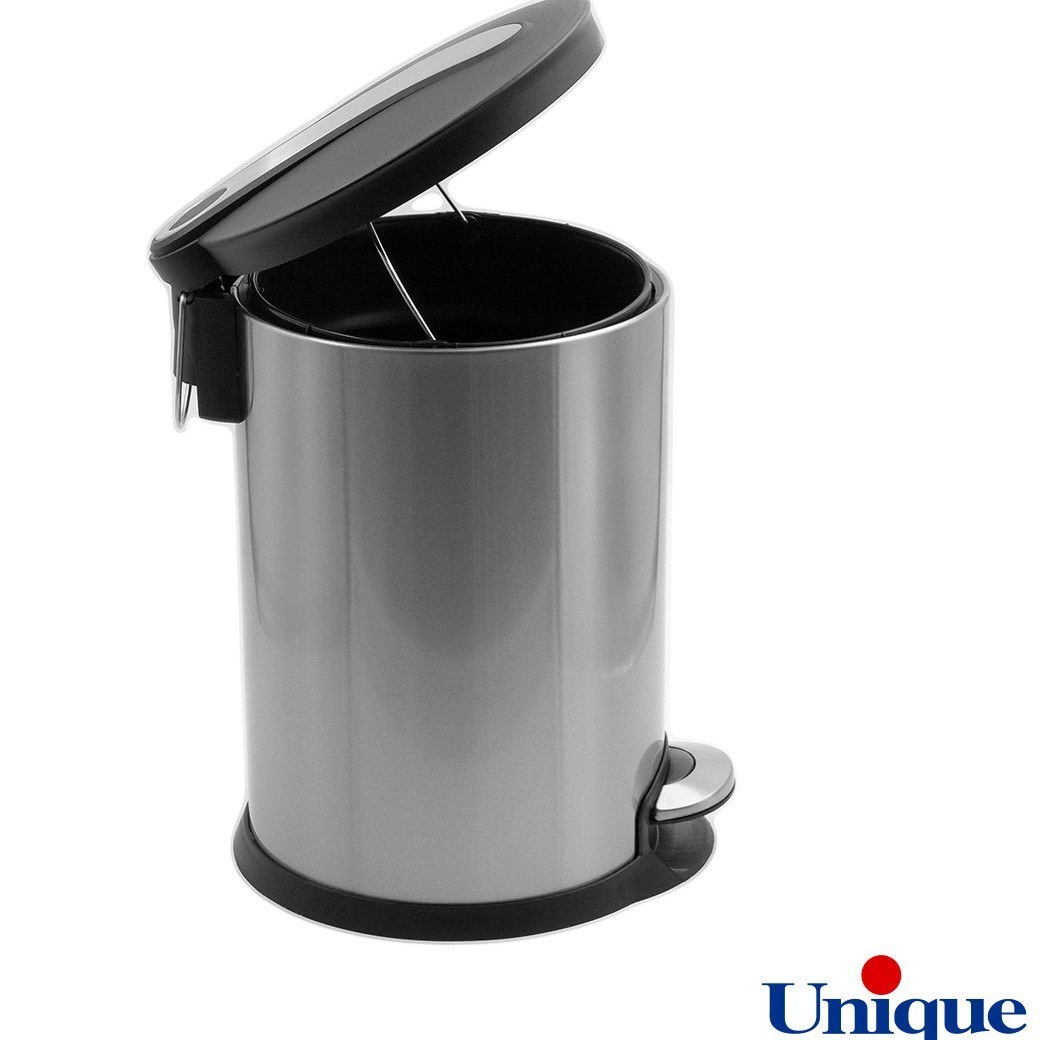 سطل زباله استیل یونیک مدل UN-4430 ظرفیت 16 لیتر آرام بند