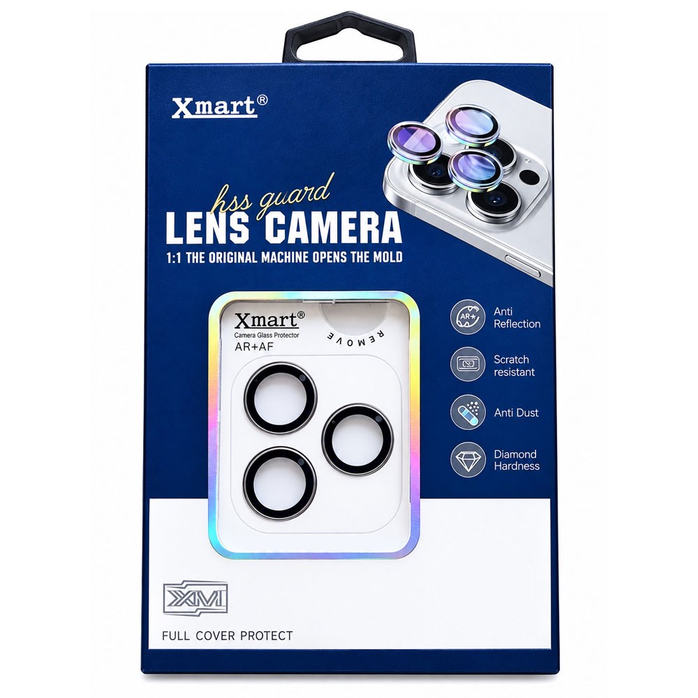 ویژه محافظ لنز شابلون دار آیفون 15 پرو iphone 15pro برند ایکس مارت آسان نصب با کیفیت Xmart glass lens-iphone 15 PRO اصلجدید