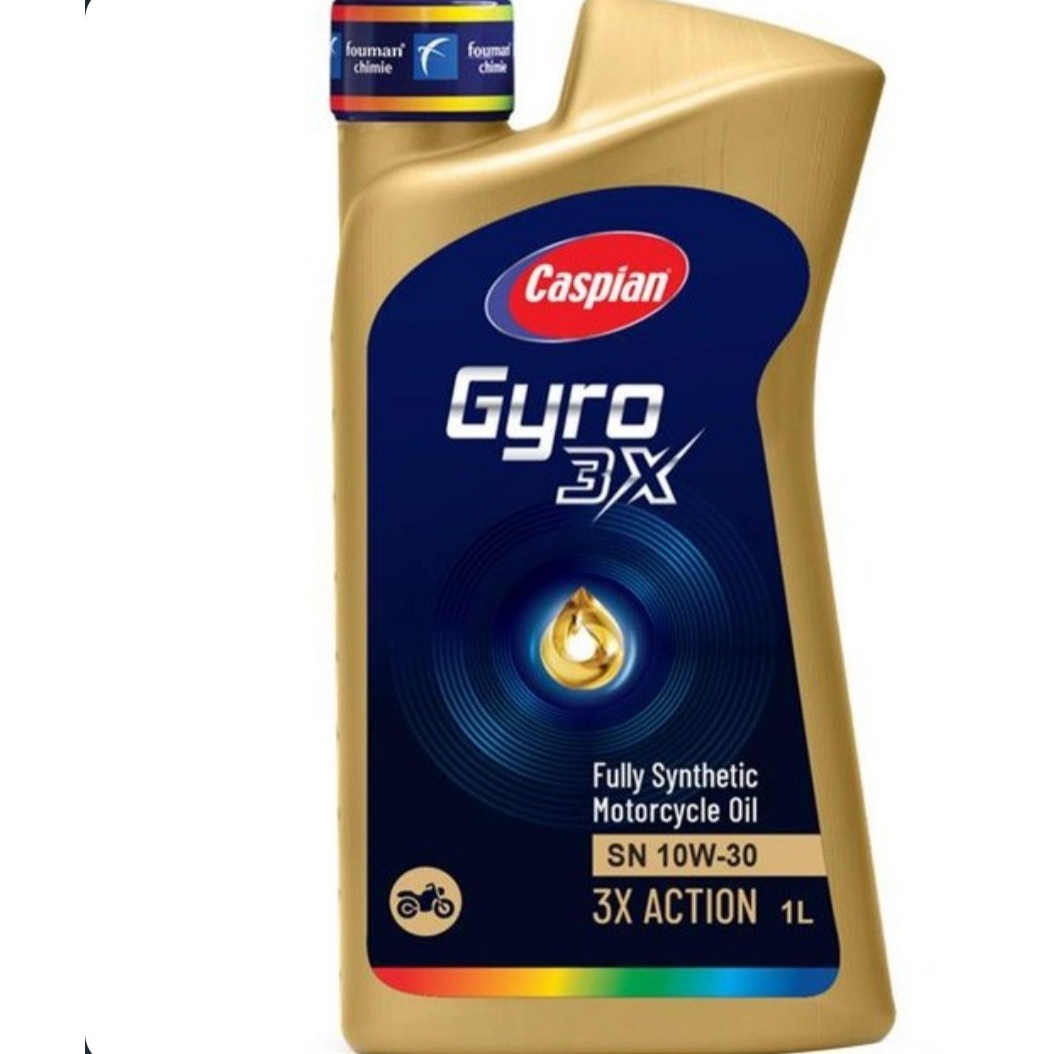 روغن موتور سیکلت کاسپین مدل Gyro 3X (جایرو 3ایکس) با گرانروی 10W-30 و سطح کیفیت SN کد 1456 725 600جدید