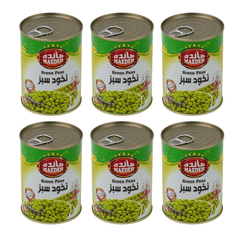 کنسرو نخود سبز مائده - 380 گرم مجموعه 6 عددی